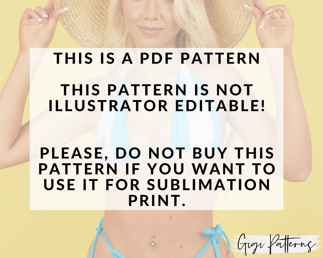 Plunge Halter Reversible Swimsuit PDF sewing pattern. Sizes XS–5XL. Beginner-friendly with sew-along video tutorial.