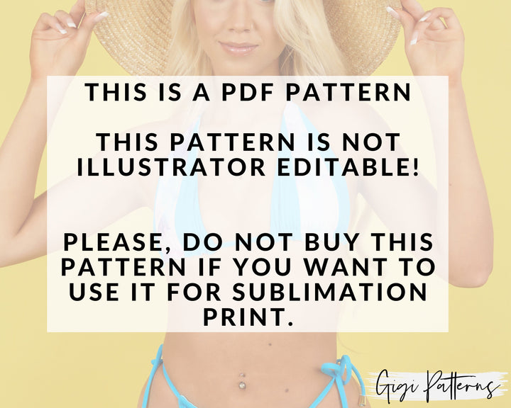 Plunge Halter Reversible Swimsuit PDF sewing pattern. Sizes XS–5XL. Beginner-friendly with sew-along video tutorial.