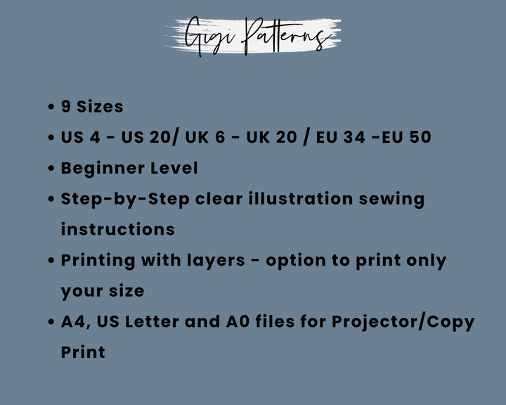 Button Front Ruffle Hem Smock Dress | Gathered Smock Dress Sewing Pattern | Smock Dress Sewing Pattern | Short Sleeve | Easy Digital PDF