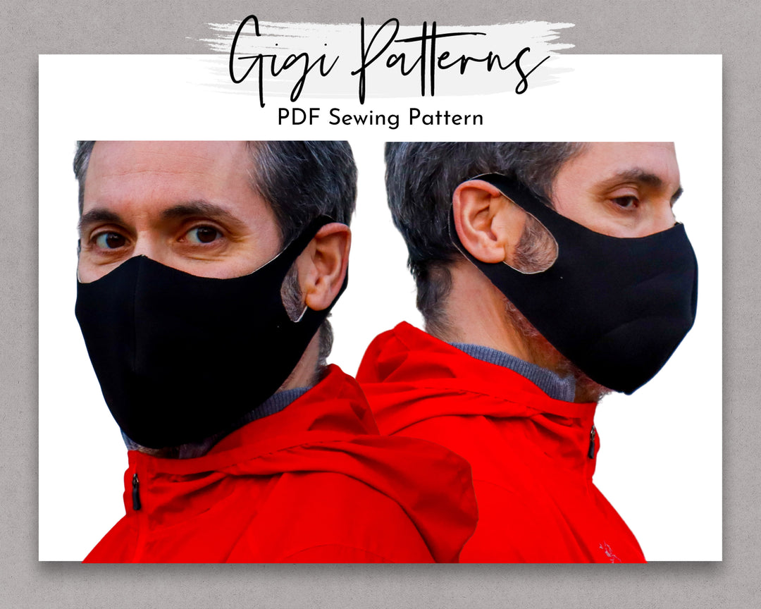 DIY Neoprene Face Mask PDF sewing pattern. Sizes XS–2XL. Beginner-friendly with sew-along video tutorial.