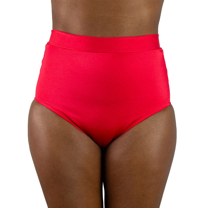 Retro High-Waist Bikini Bottom PDF sewing pattern. Sizes XS–XL. Beginner-friendly with sew-along video tutorial.