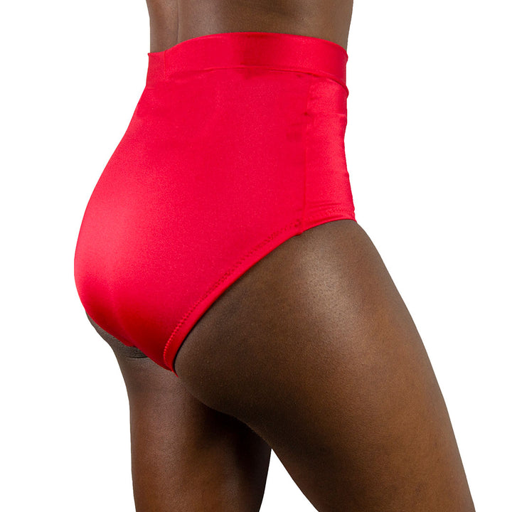 Retro High-Waist Bikini Bottom PDF sewing pattern. Sizes XS–XL. Beginner-friendly with sew-along video tutorial.